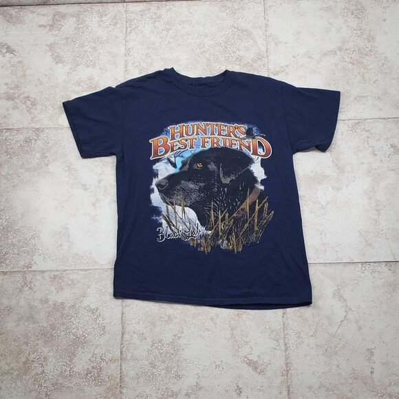 Black Lab Graphic Hunters Best Friend Peak Season Short Sleeve T Shirt Size L - Picture 1 of 5